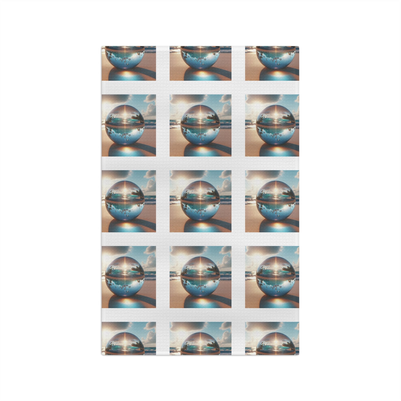 Tropical Microfiber Coffee/Tea Towel – Crystal Ball on Beach