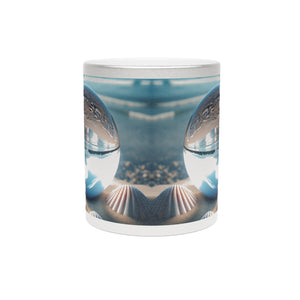 Ocean-Inspired Metallic Mug - Beach Illusion Ball