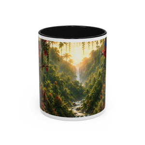 Tropical Waterfall Mug – Lush Jungle Scenic Accent Coffee Cup (11oz/15oz)