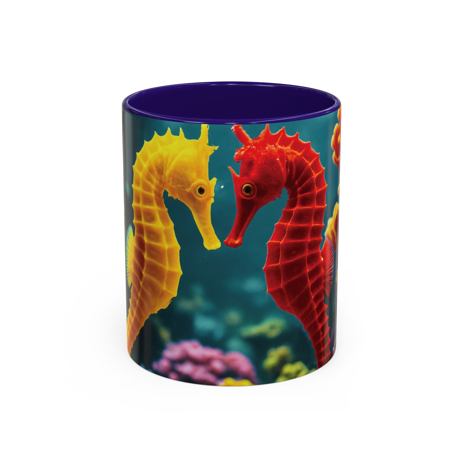 Black Coffee Mug ~ Seahorses in Love
