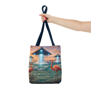 UFO and Flamingos Tote Bag - 3 Sizes