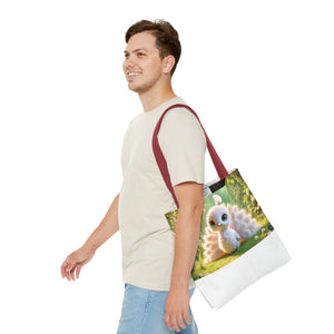 Baby White Peacock/White Trio Tote Bag - 3 Sizes