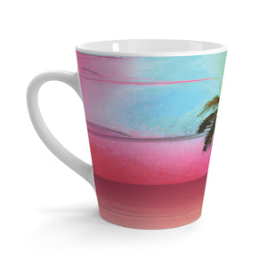 Latte White Mug - Perfect for Coffee Enthusiasts / Watercolor Sunset