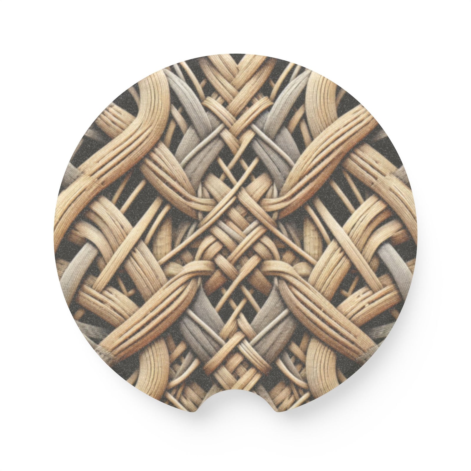 Soapstone Car Coaster - Tropical Weave