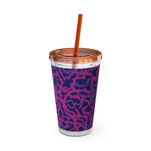 Tropical Tumbler with Straw | 16 oz: Coral Threads, Heatwave