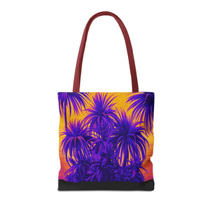 Tiny Palm Island Pop/Black Tote Bag - 3 Sizes