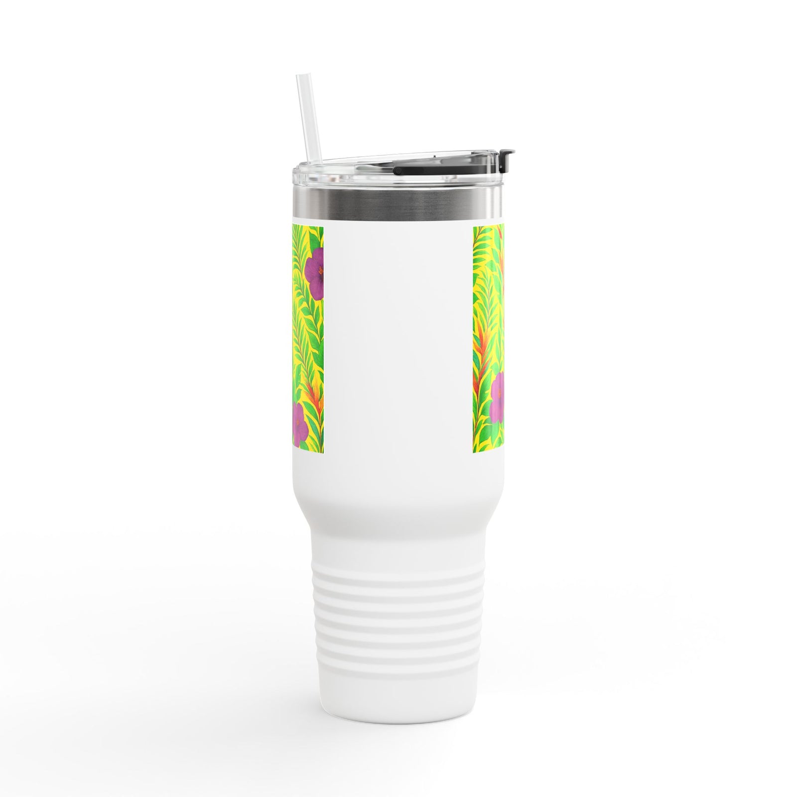 Midnight Flower Yellow Insulated Travel Mug - 40oz - Perfect for Outdoor Adventures
