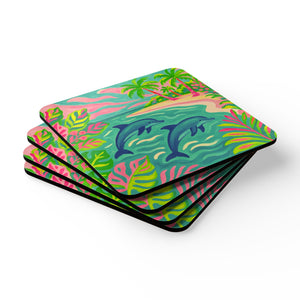Coaster Set/4 -  Jumping Dolphins