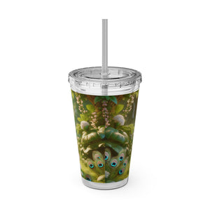 Tropical Tumbler with Straw | 16 oz: Baby White Peacock