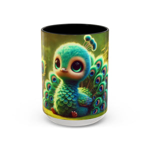 Accent Color Coffee Mug (11, 15oz), 8 Colors - Baby Peacock