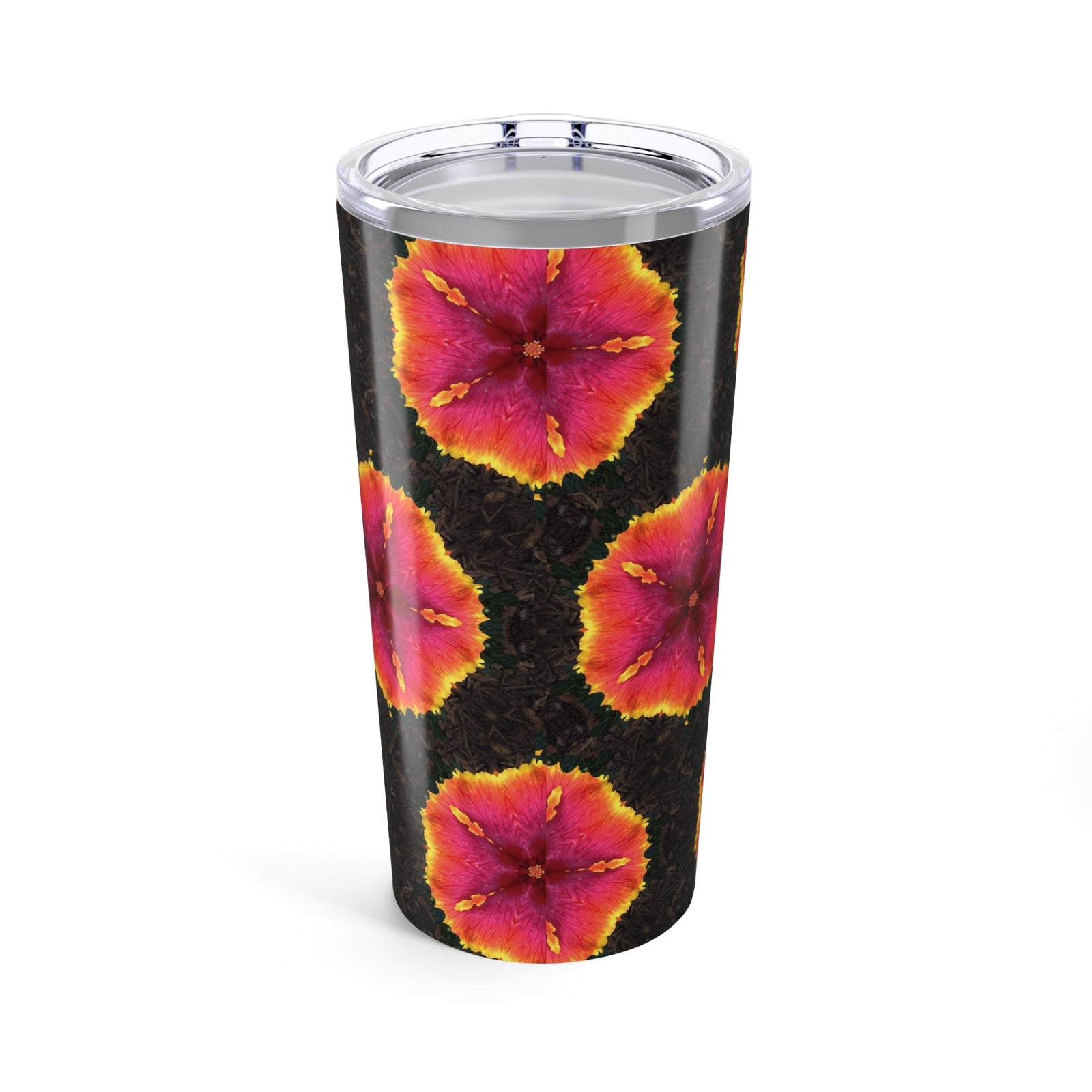 20oz Tropical Glossy Tumbler / Hibiscus Kaleidoscope #1