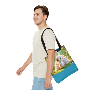 Baby White Peacock Trio Tote Bag - 3 Sizes