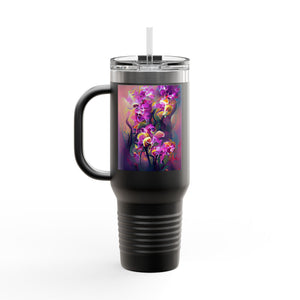 Fantasy Orchids Insulated Travel Mug - 40oz - Perfect for Outdoor Adventures
