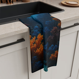Microfiber Coffee/Tea Towel — Orange Coral Reef