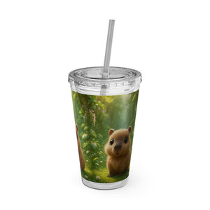 Tropical Tumbler with Straw | 16 oz: Baby Cabybara