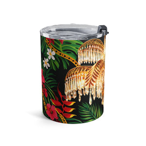 Hollywood Regency Chandelier & Parrot: 10oz Tropical Floral Tumbler