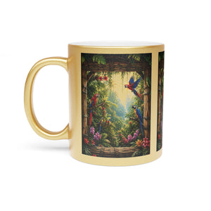 Metallic-Look Mug — Paradise Falls (Silver/Gold)