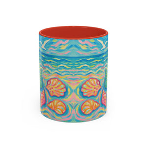 Accent Coffee Mug (11, 15oz), 8 Colors - Glow Seashells