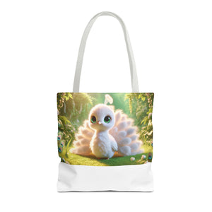 Baby White Peacock/White Trio Tote Bag - 3 Sizes