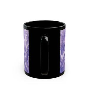 Black Coffee Mug - Palm Serenity, Lilac
