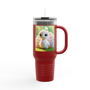 Insulated Travel Mug, 40oz / Baby White Peacock - Perfect for Outdoor Adventures