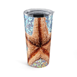 20oz Tumbler ~ Disco Starfish Glitter Insulated Travel Mug