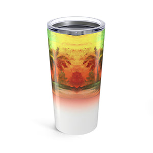 20oz Tropical Glossy Tumbler, Stainless Steel / Ombre Beach