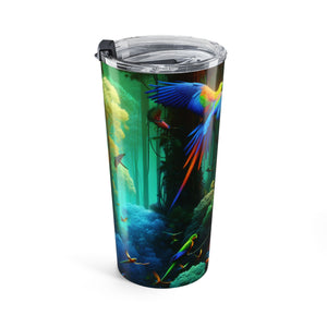 20oz Parrot Forest Tumbler — Colorful Tropical Birds Travel Mug