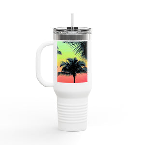 Insulated Travel Mug, 40oz / Palm Glow Sangria - Perfect for Outdoor Adventures