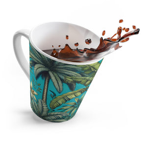 Latte White Mug - Tropical Fruit, Turquoise