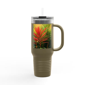 Red Flame Palms Insulated Travel Mug - 40oz - Perfect for Outdoor Adventures