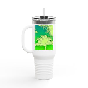 Insulated Travel Mug, 40oz / Palm Glow Green - Perfect for Outdoor Adventures