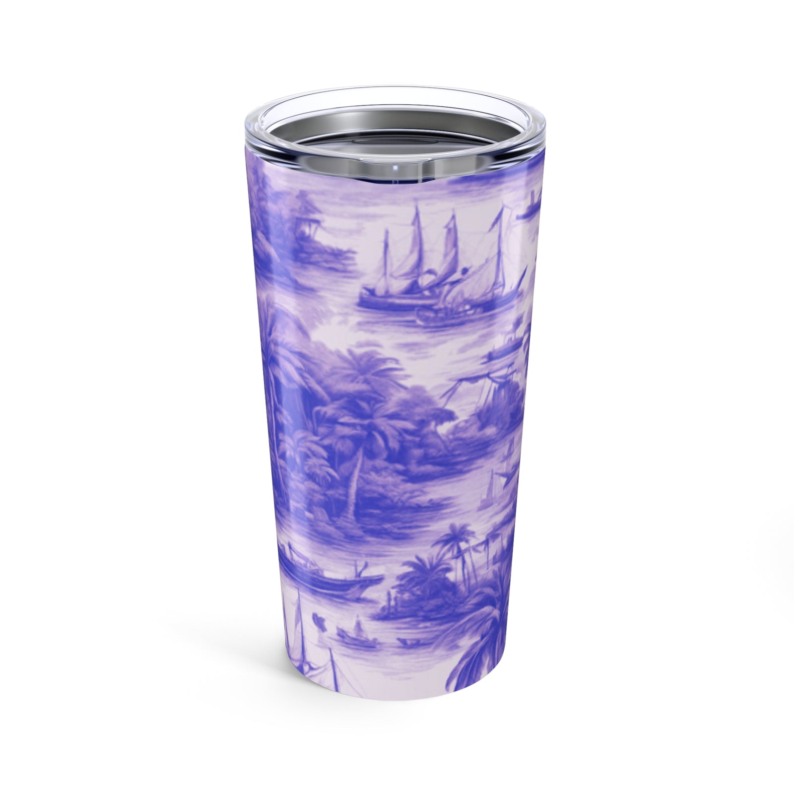 20oz Tropical Glossy Tumbler / Tropical Toile, Purple