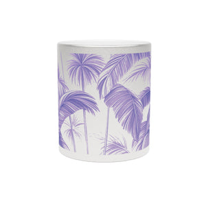 Tropical Metallic Mug, Gold or Silver - Palm Serenity, Lilac