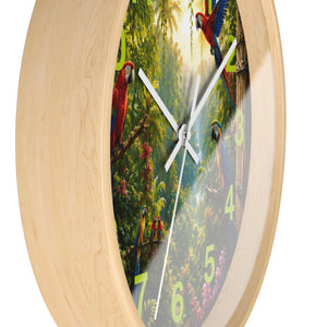 Tropical Parrot Jungle Wall Clock ~ Paradise Falls