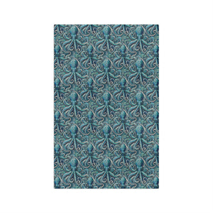 Tropical Microfiber Coffee/Tea Towel – Octopus, Nautical Ocean Blue