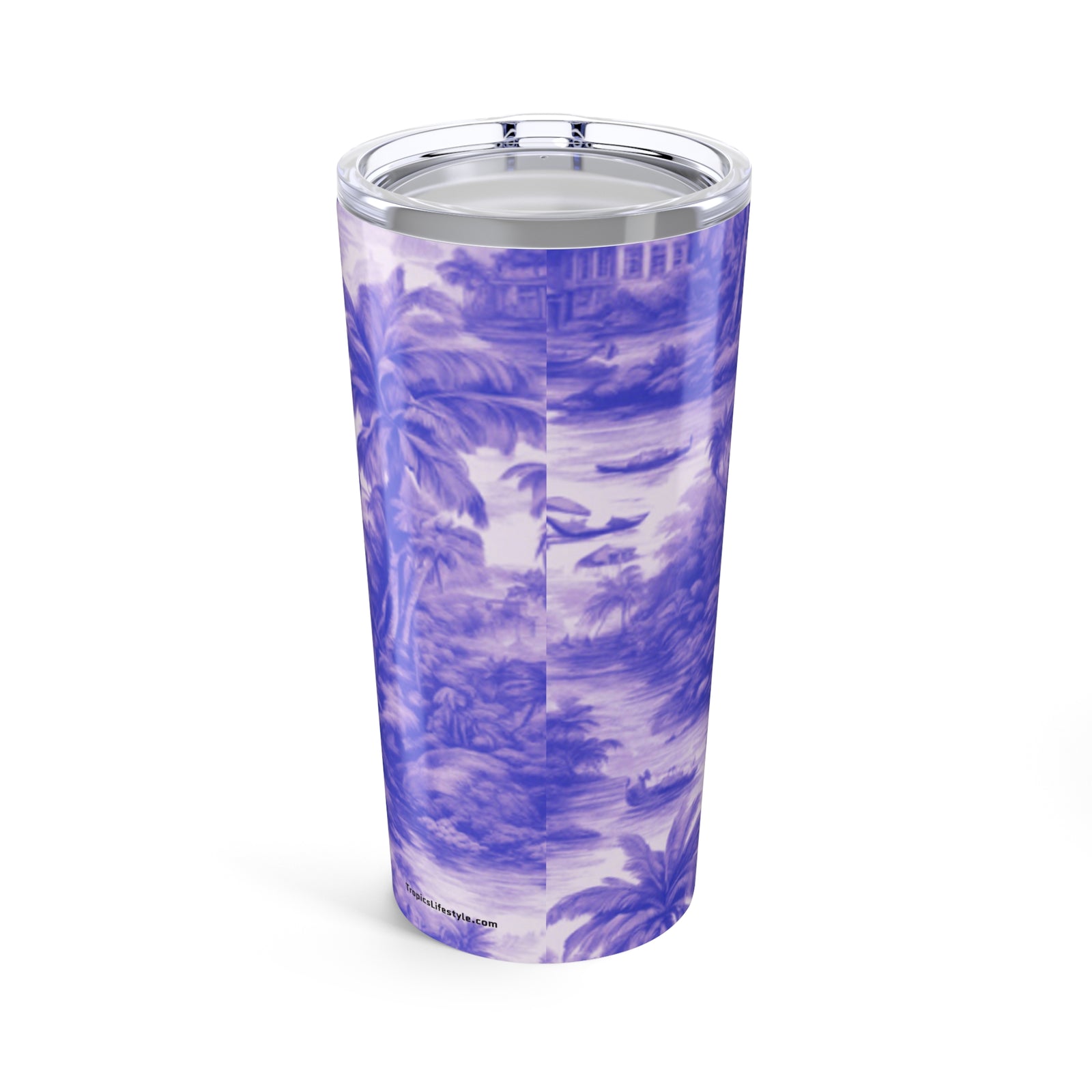 20oz Tropical Glossy Tumbler / Tropical Toile, Purple