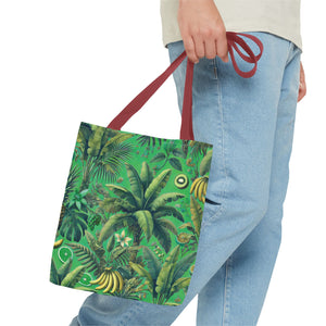 Tropical Palms & Bananas Tote Bag, Green - 3 Sizes