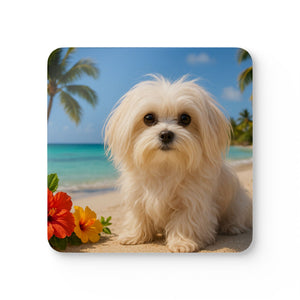 Coaster Set/4 - Puppy Ariel at the Beach