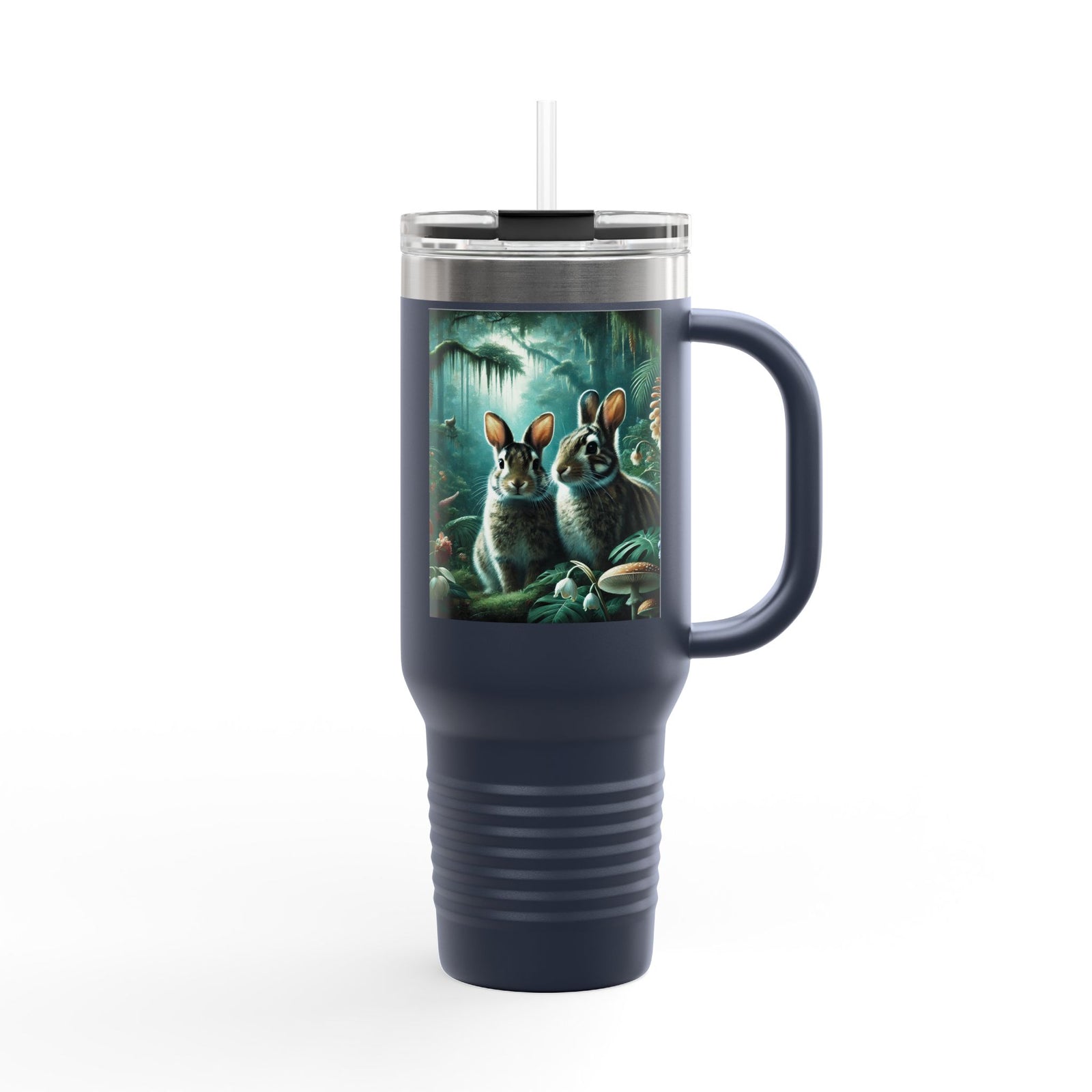 Insulated Travel Mug, 40oz / Sumatran Rabbits/Tundra - Perfect for Outdoor Adventures