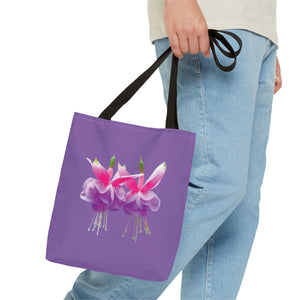 Tropical Real Two Fuchsias/Lt. Purple Tote Bag - 3 Sizes