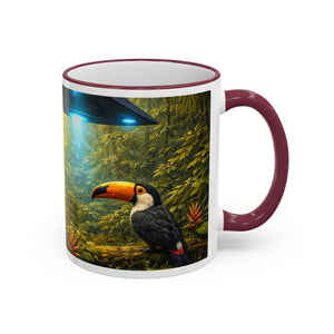 Accent Rim & Handle Mug — UFO & Tiger