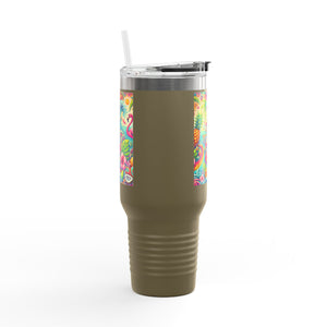 Flamingo Funday Insulated Travel Mug - 40oz - Perfect for Outdoor Adventures