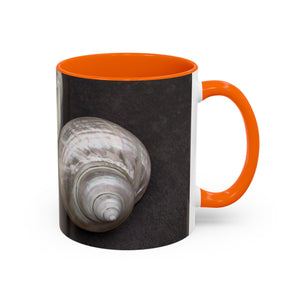 Accent Color Coffee Mug (11, 15oz), 8 Colors - White Nautilus Trio/Black, Large