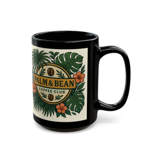 Black Coffee Mug - Palm & Bean Coffee Cub