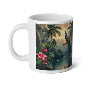 Jumbo Mug, 20oz, Peacock Guardian of the Rainforest | Tropical Coffee Cup