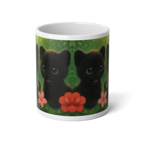 Jumbo Mug, 20oz, Rainforest Baby Jaguars | Tropical Coffee Cup