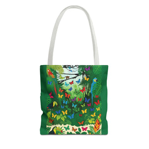 Tote Bag ~ Jungle Parrots & Butterflies