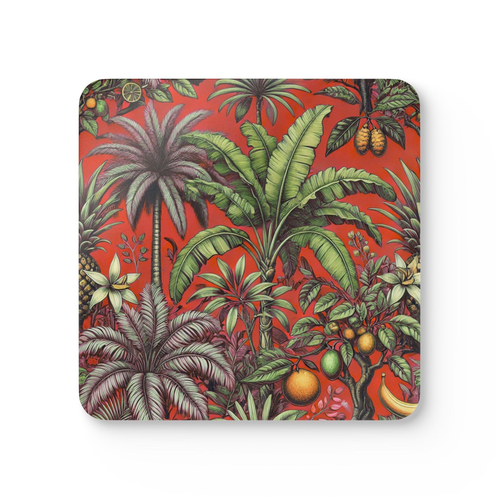Coaster Set/4 - Tropical Fruit, Red