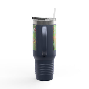 Insulated Travel Mug, 40oz / Jaguars and Parrots - Perfect for Outdoor Adventures